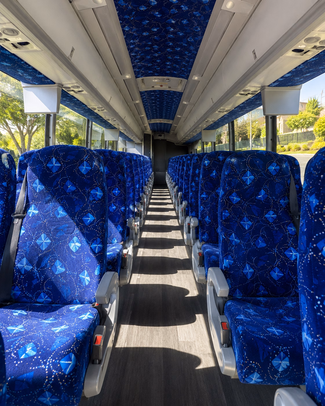 56 passenger charter bus inside