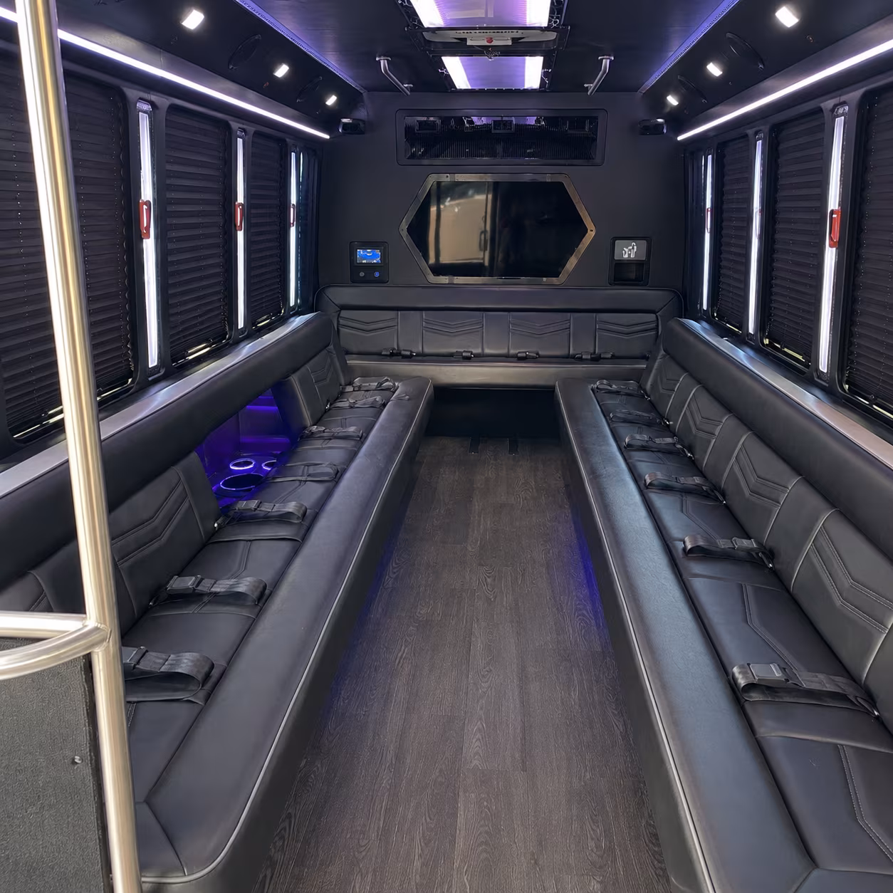 riverside 18 passenger party bus interior