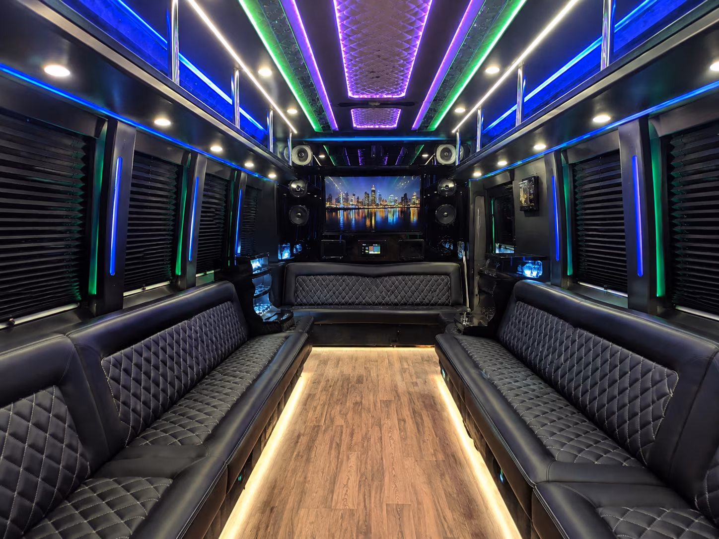 riverside 25 passenger party bus interior