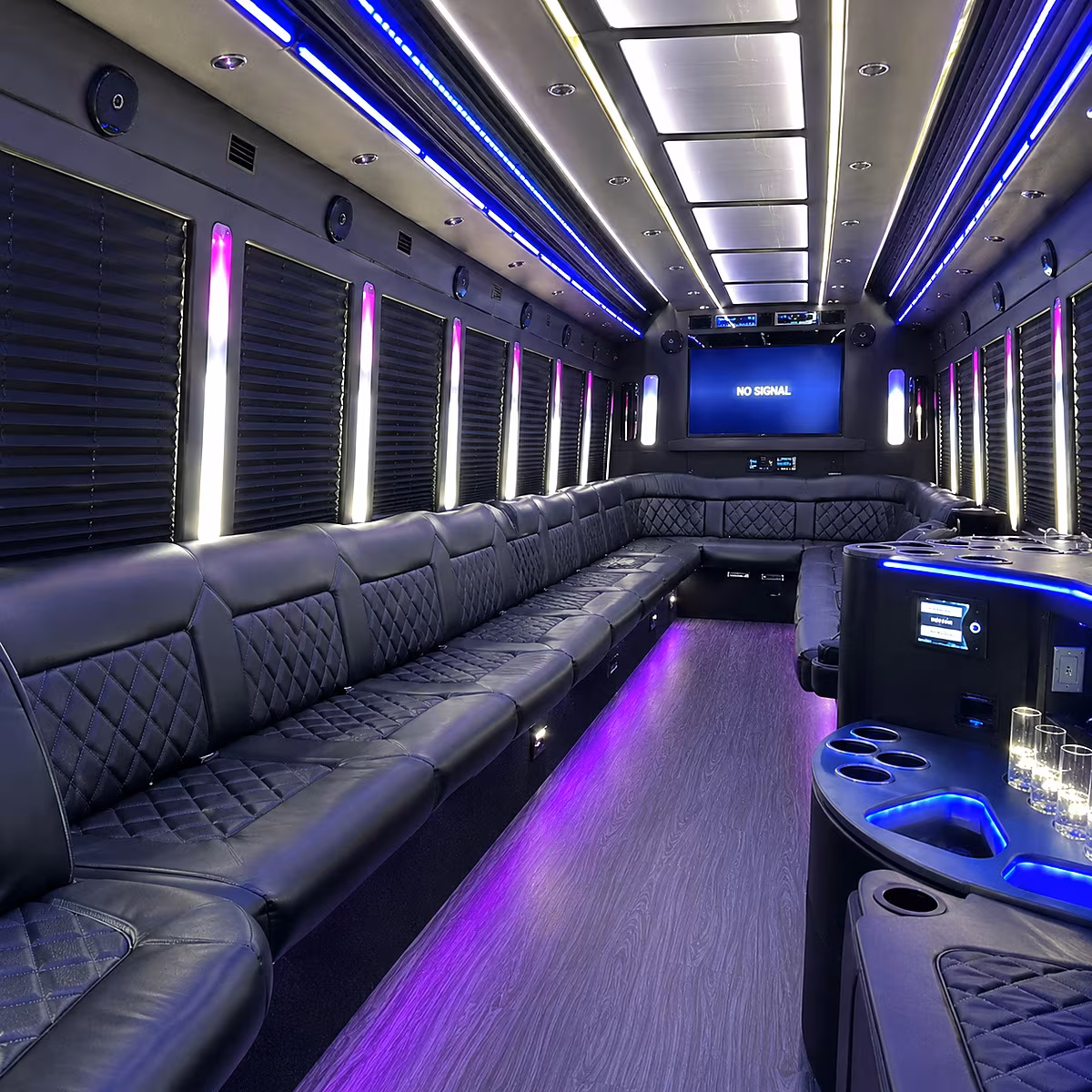 riverside 30 passenger party bus inside