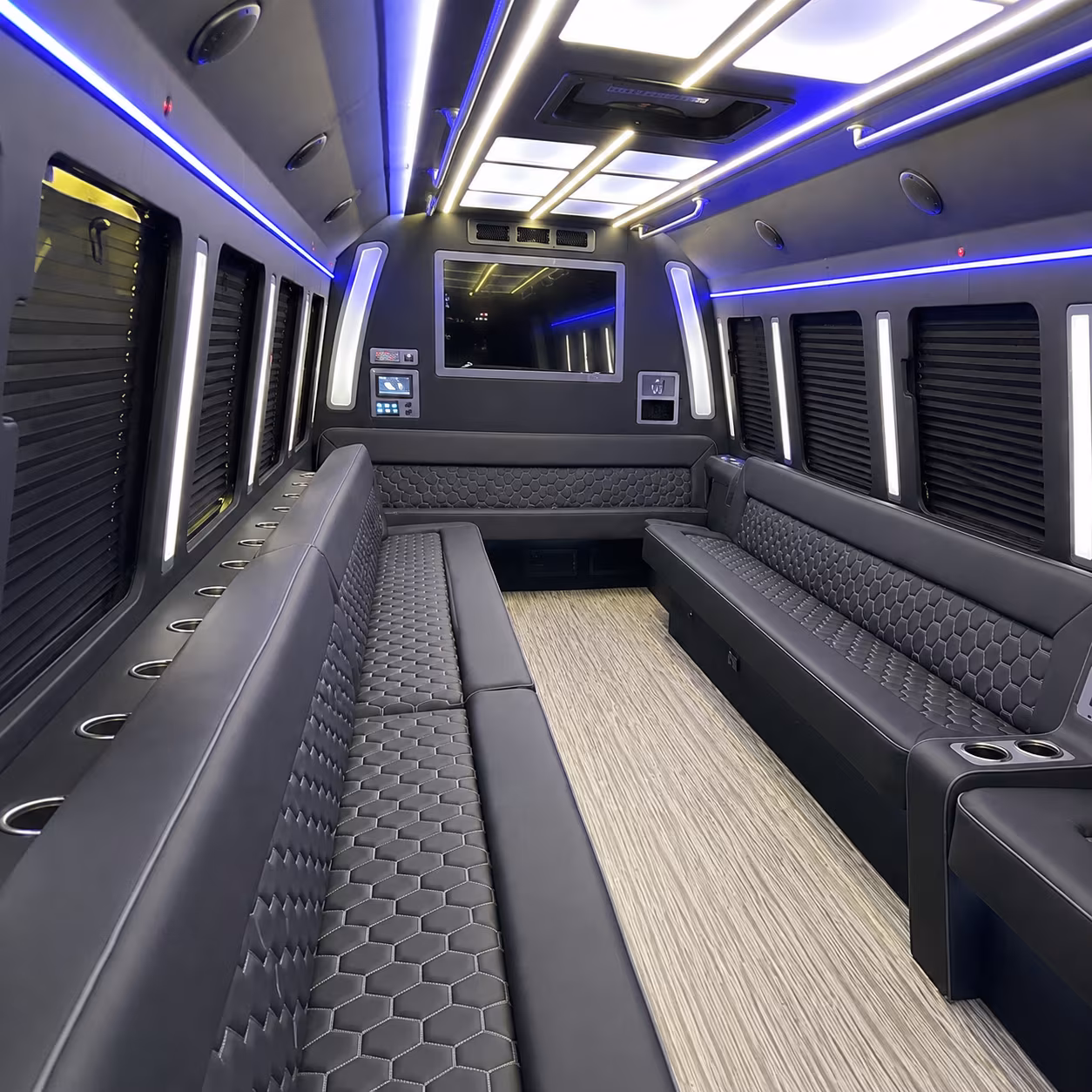 riverside 40 passenger party bus inside