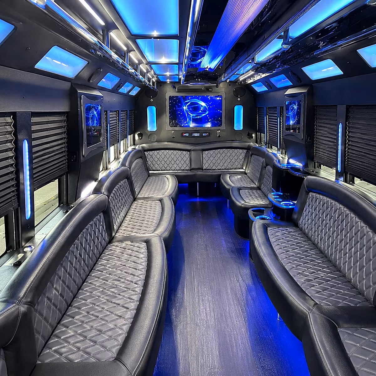riverside 50 passenger party bus interior